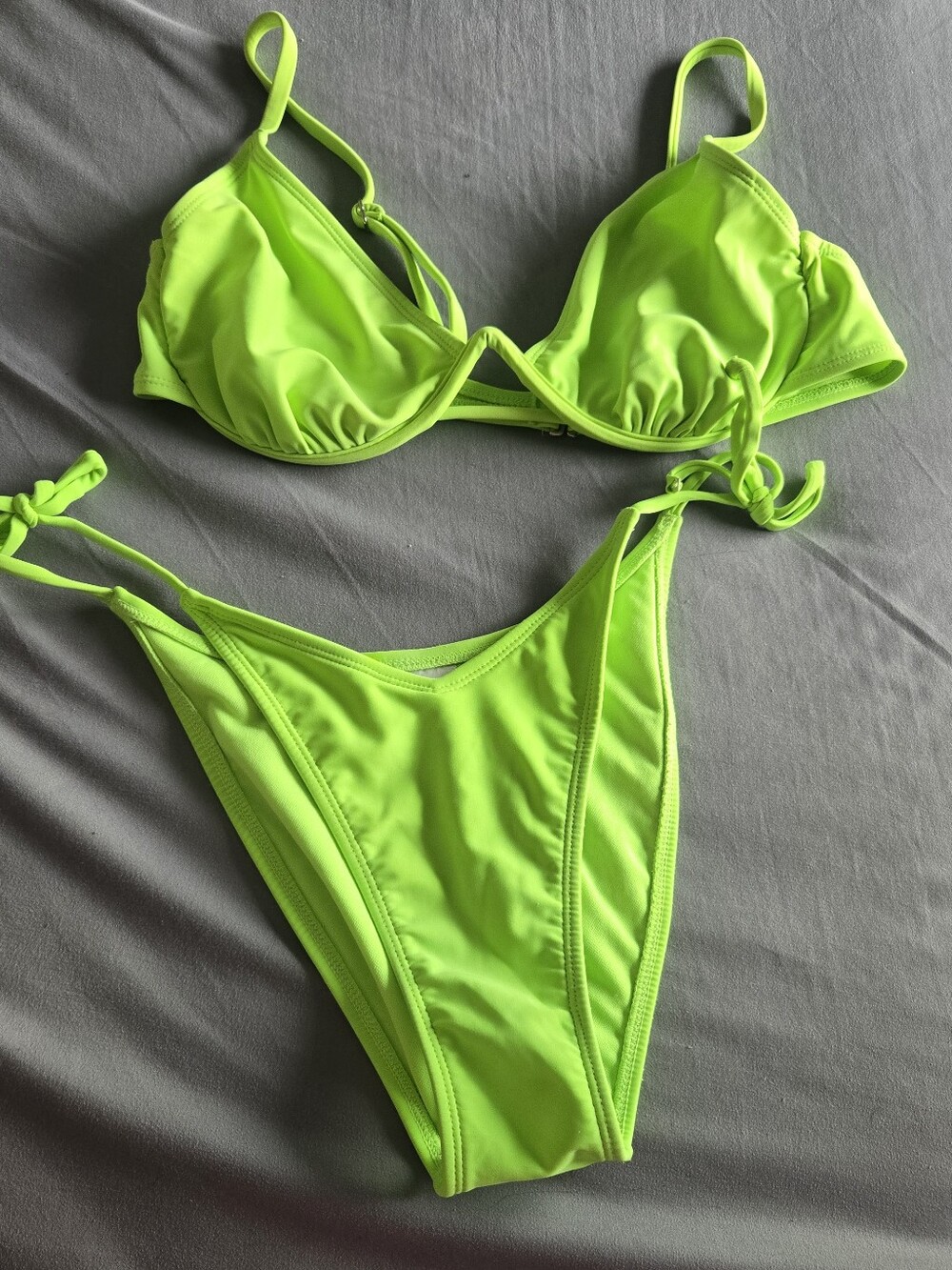 Neon Green Triangle Bikini Set